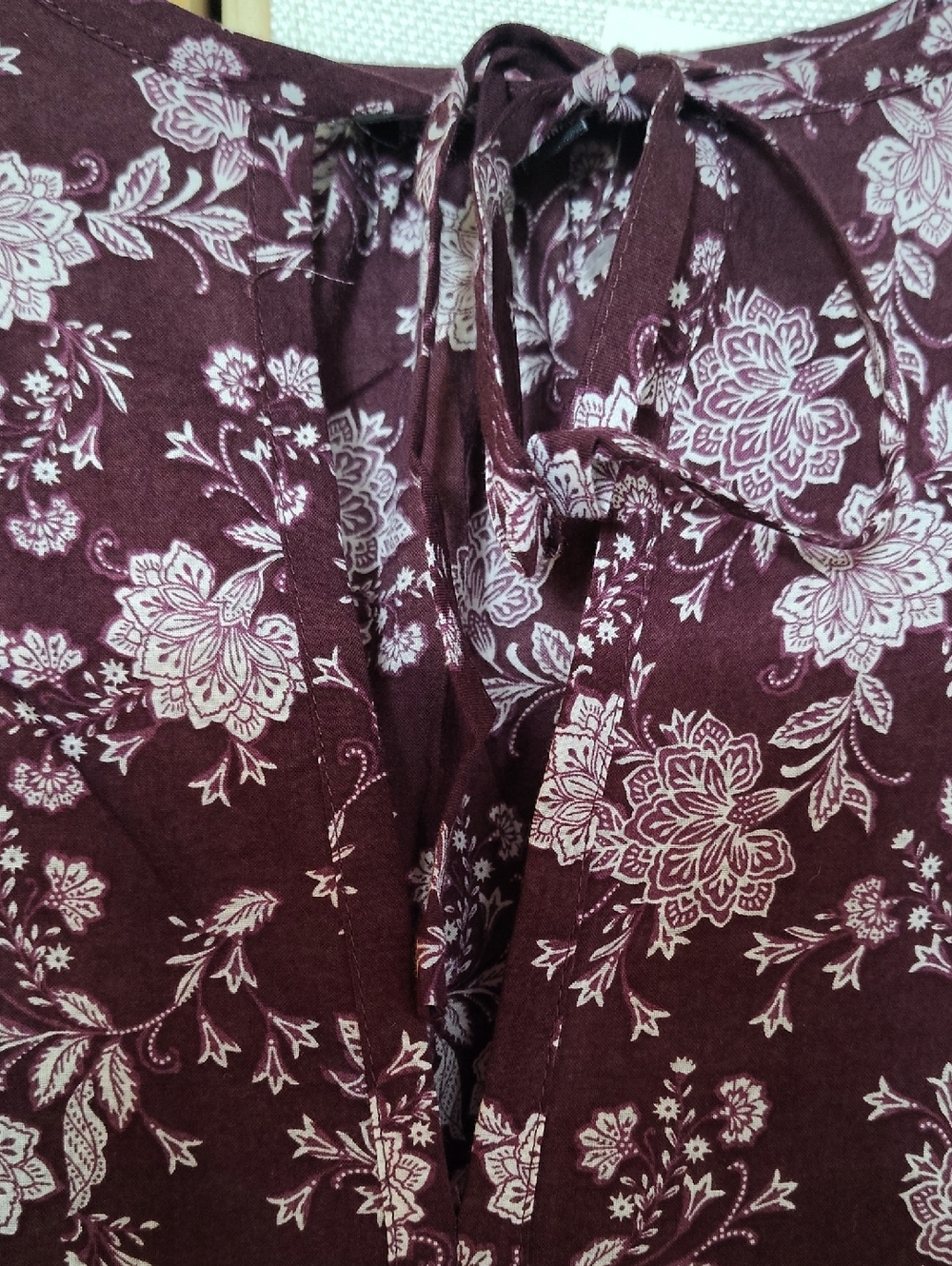 Madewell Splitneck Puff-Sleeve Mini Dress - Olivia Floral Dark Fig - Size M - Picture 3 of 12